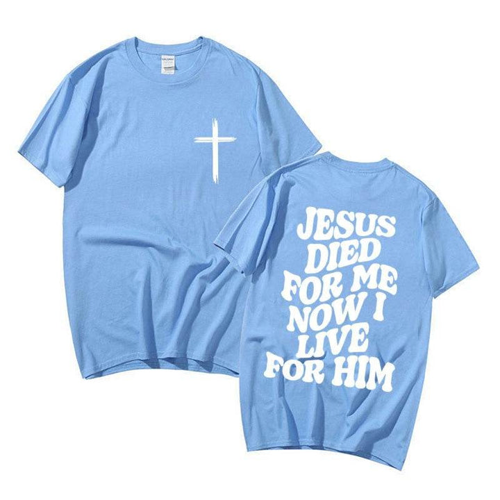Men's Aesthetic Christian T Shirt Bible Verse Letters Print - Faithacle