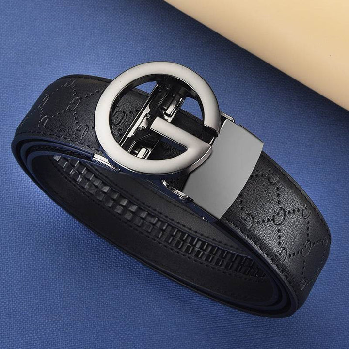 Men's Genuine Leather Alloy Automatic Buckle Versatile Korean Business Casual Fashion Belt - Faithacle