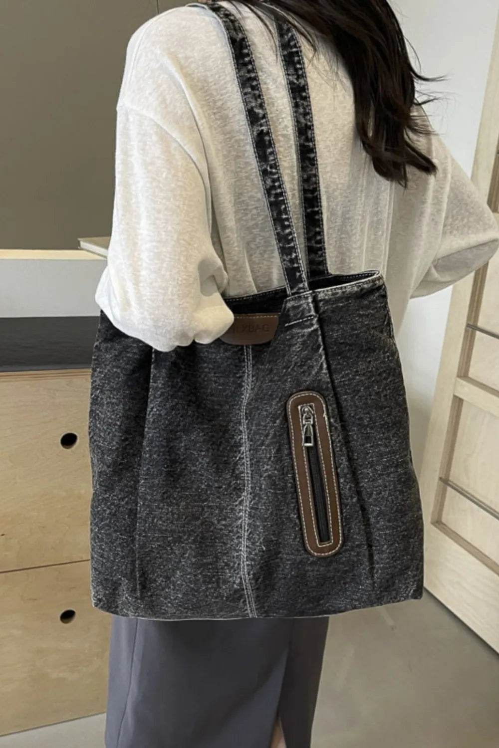 Medium Denim Womens Tote Bag - Faithacle