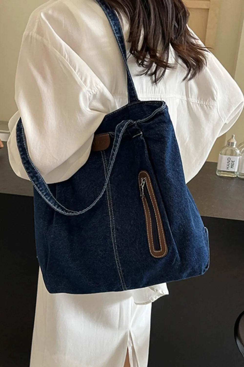 Medium Denim Womens Tote Bag - Faithacle