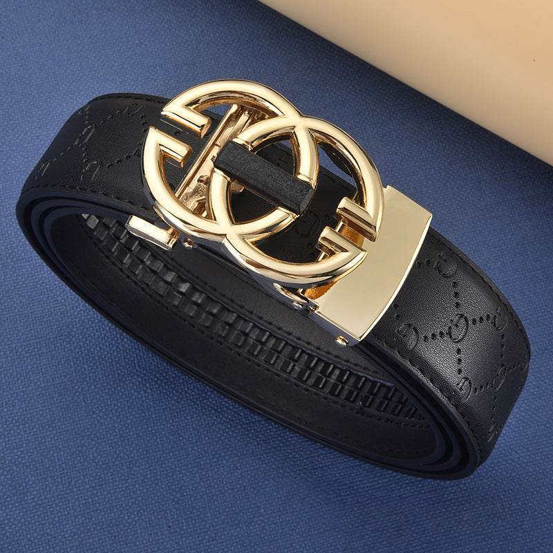 Men's Genuine Leather Alloy Automatic Buckle Versatile Korean Business Casual Fashion Belt - Faithacle