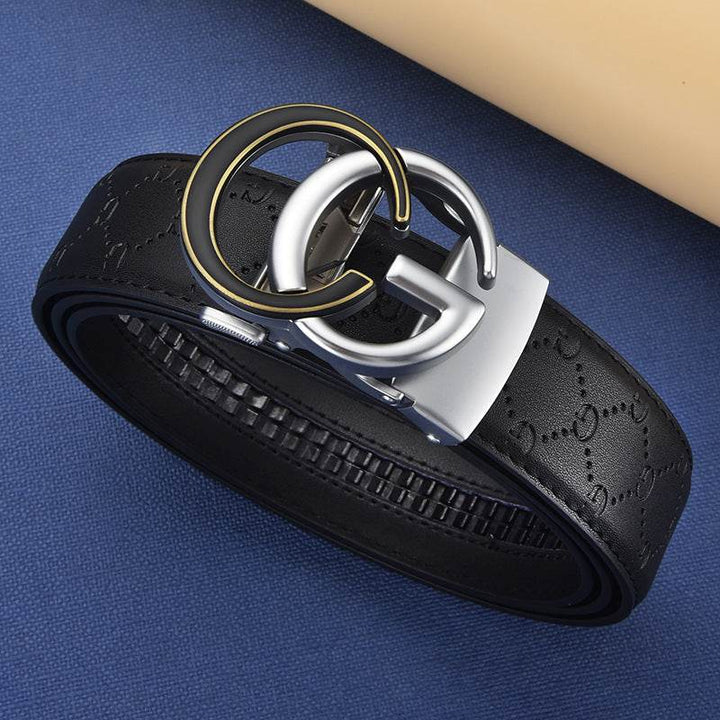 Men's Genuine Leather Alloy Automatic Buckle Versatile Korean Business Casual Fashion Belt - Faithacle