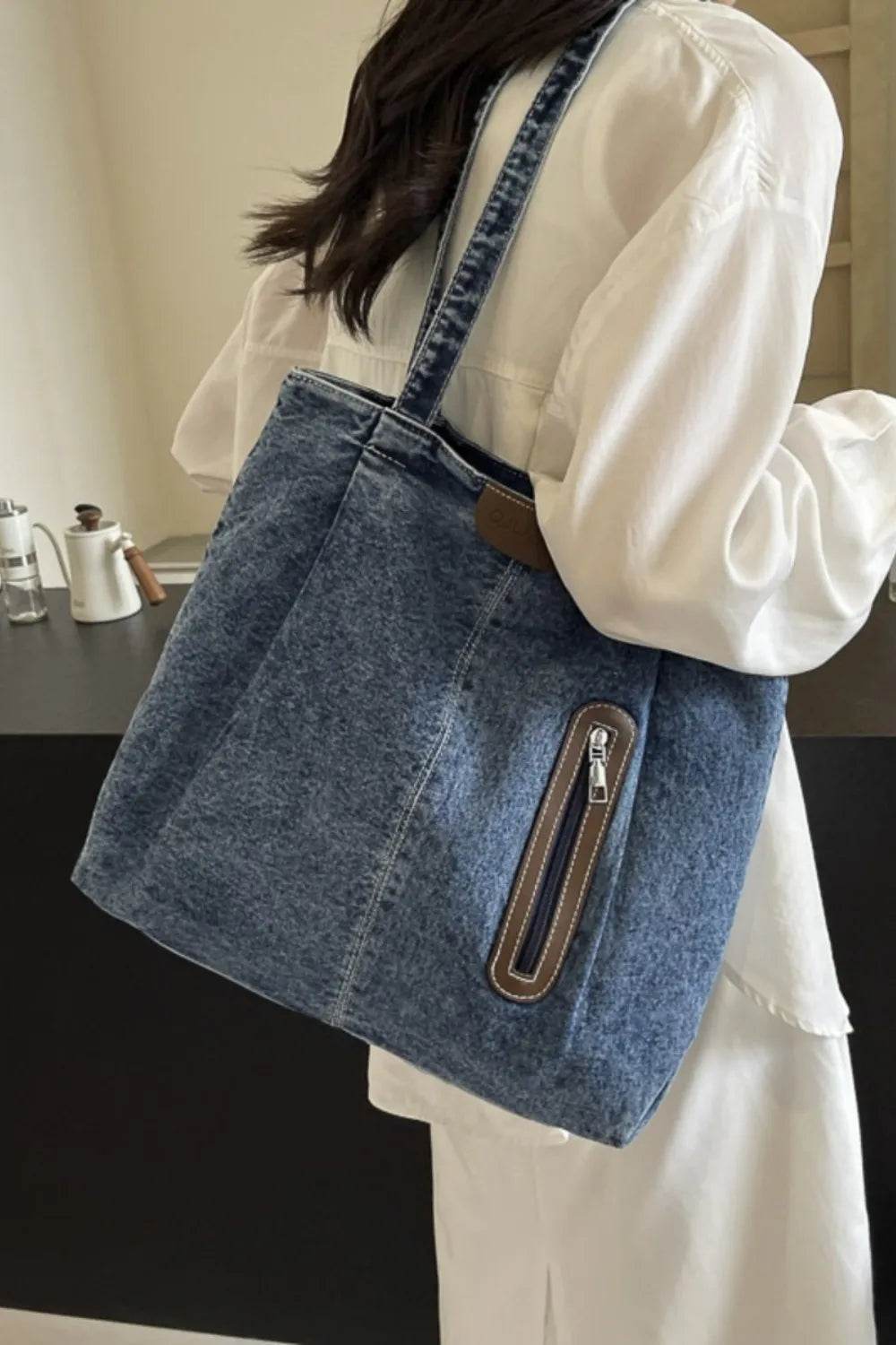 Medium Denim Womens Tote Bag - Faithacle