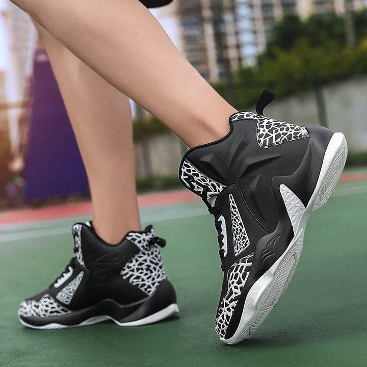 Fashion Leather Basketball Shoes Men Comfortable Casual Sports Trainers Non-slip Wear-resisitant - Faithacle