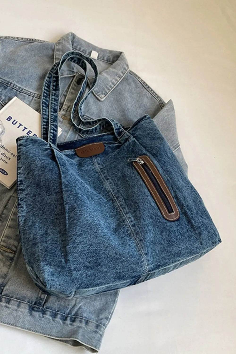 Medium Denim Womens Tote Bag - Faithacle