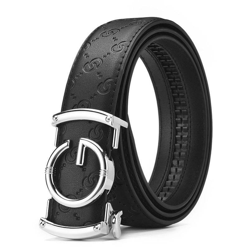 Men's Genuine Leather Alloy Automatic Buckle Versatile Korean Business Casual Fashion Belt - Faithacle