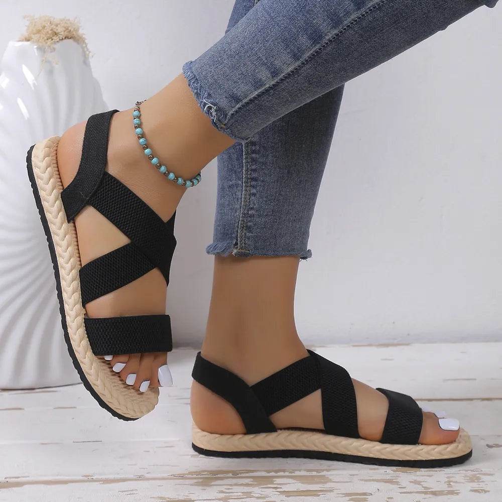 Open Toe Flats Sandals - Faithacle