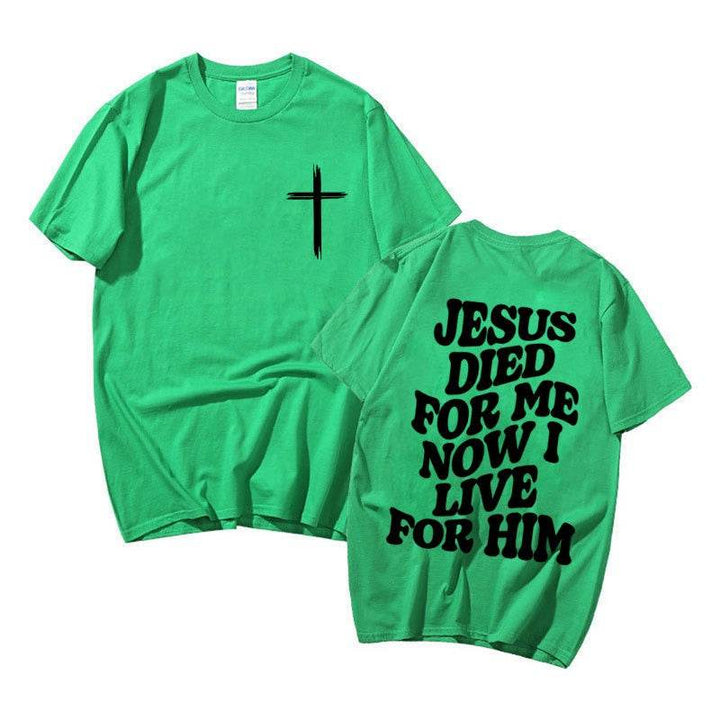 Men's Aesthetic Christian T Shirt Bible Verse Letters Print - Faithacle