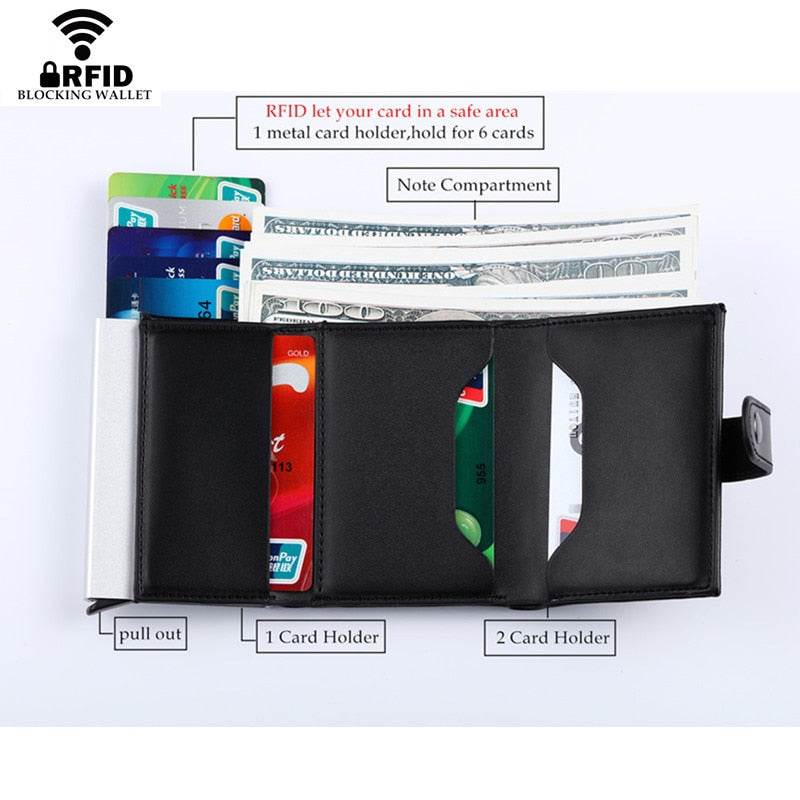 Wallet unisex Genuine Leather Credit card Case id - Faithacle