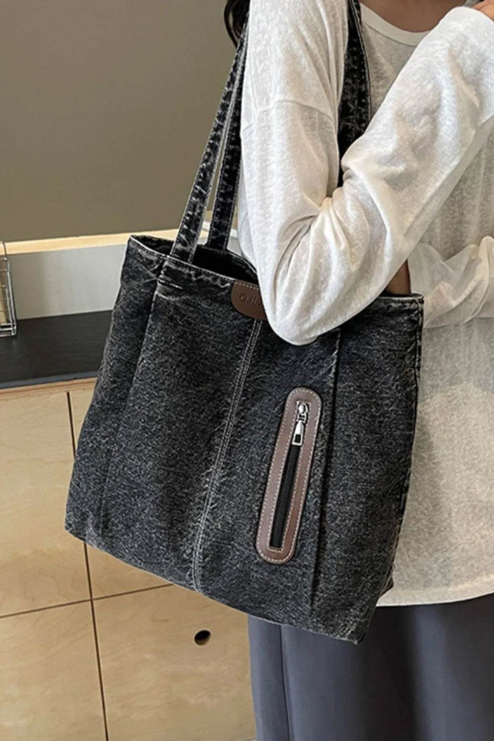 Medium Denim Womens Tote Bag - Faithacle