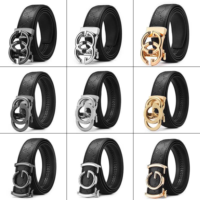 Men's Genuine Leather Alloy Automatic Buckle Versatile Korean Business Casual Fashion Belt - Faithacle