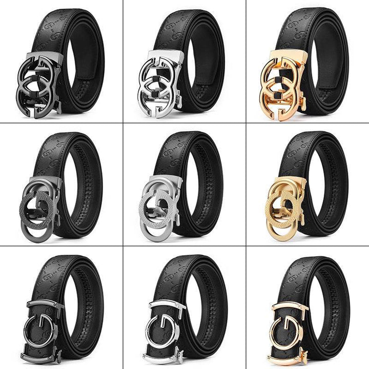 Men's Genuine Leather Alloy Automatic Buckle Versatile Korean Business Casual Fashion Belt - Faithacle