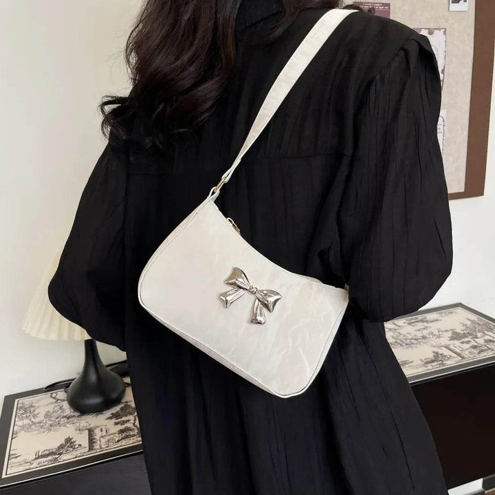 Bow PU Leather Chain Women's Shoulder Bag - Faithacle