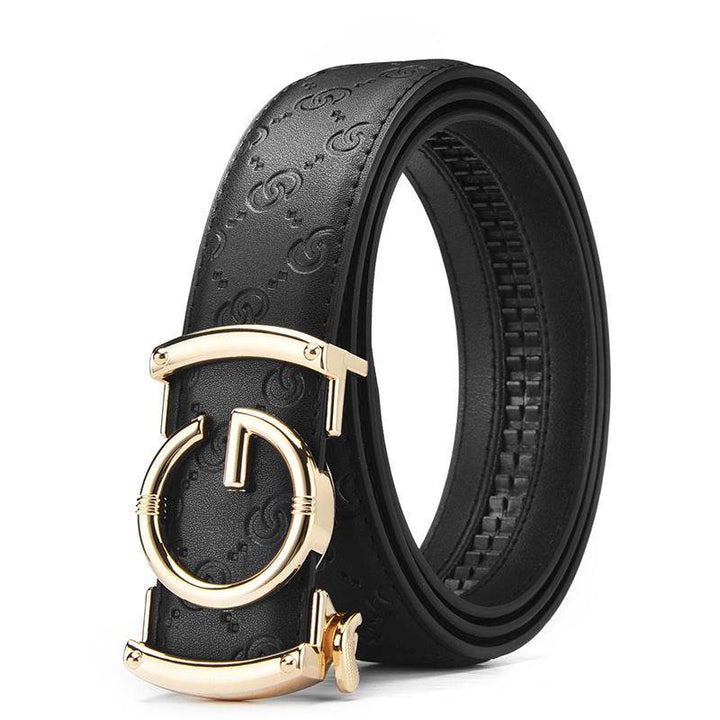 Men's Genuine Leather Alloy Automatic Buckle Versatile Korean Business Casual Fashion Belt - Faithacle