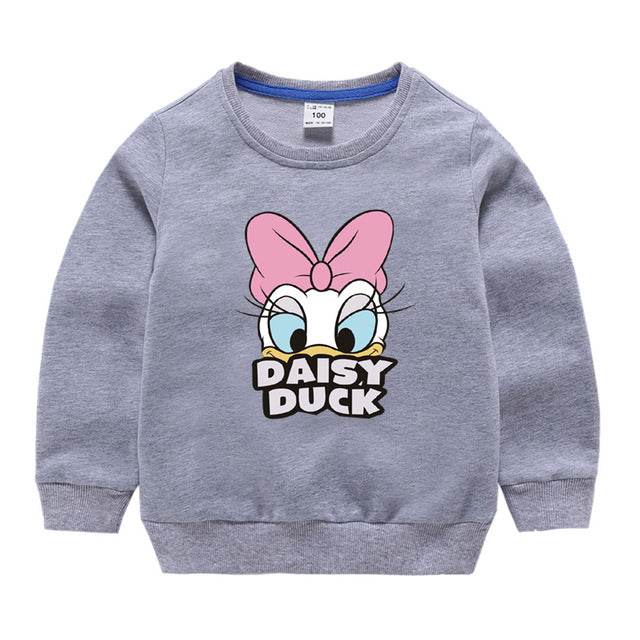 Jargazol Baby Girl Clothes Autumn Winter Fleece Sweatshirt Cartoon Duck Printed Todder Boy Tops Children Cotton Kids Shirt - Faithacle