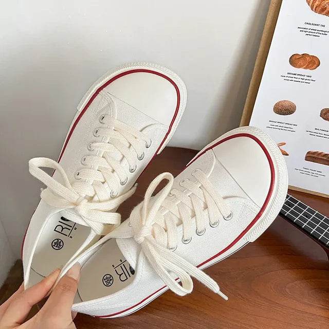 Women Canvas Shoes Fashion - Casual High Top Woman Vulcanize - Faithacle