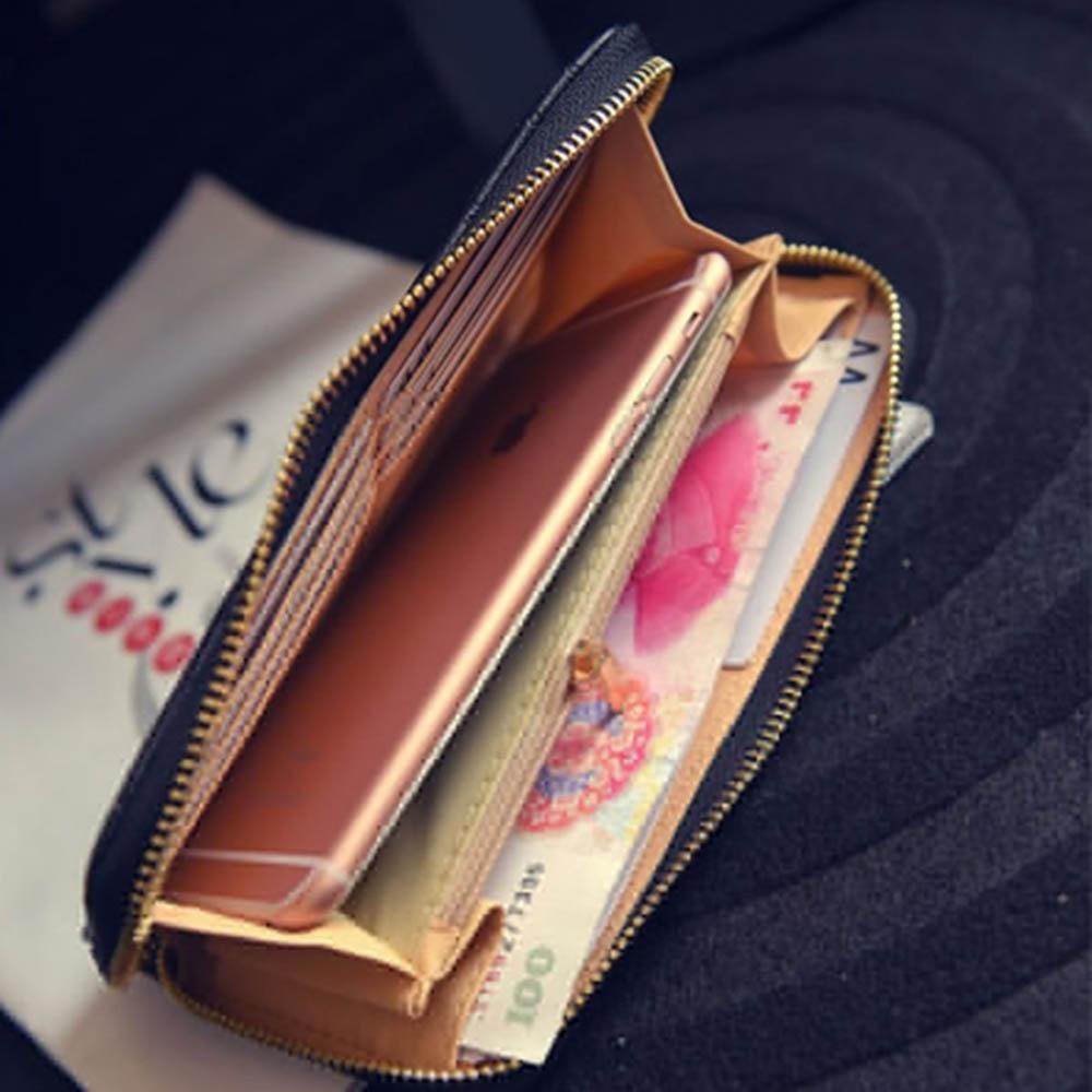 ISKYBOB Women Long Wallet Lady Leather Wallet Clutch Handbag - Faithacle