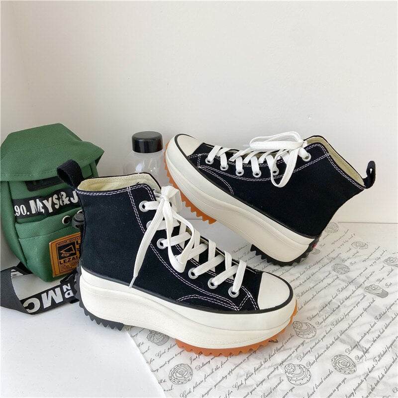 Canvas Shoes Women High Top Sneakers - Faithacle