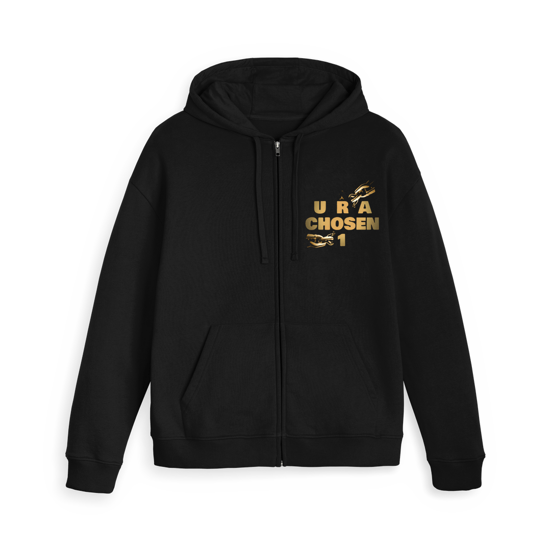 Black Zip hoody Front