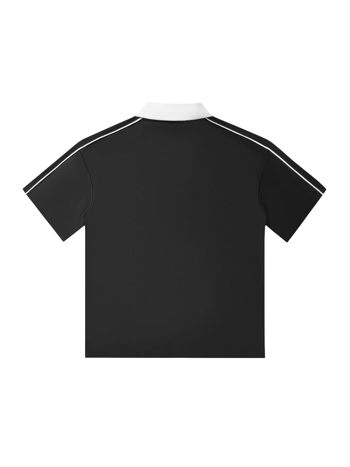 Final Outcome = Success - Unisex Contrast Collar Short-Sleeve Polo Shirt